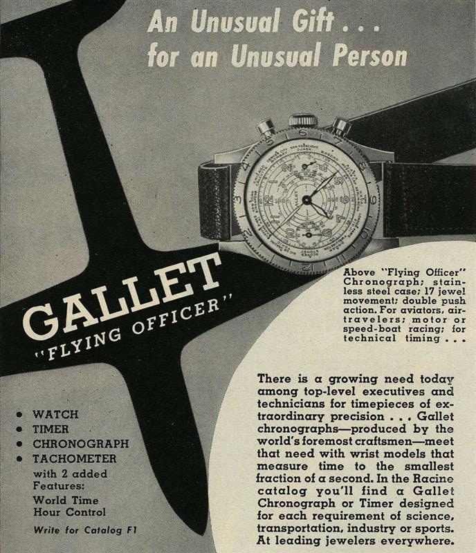 Gallet - 1950_ca_Gallet Flying Officer ad