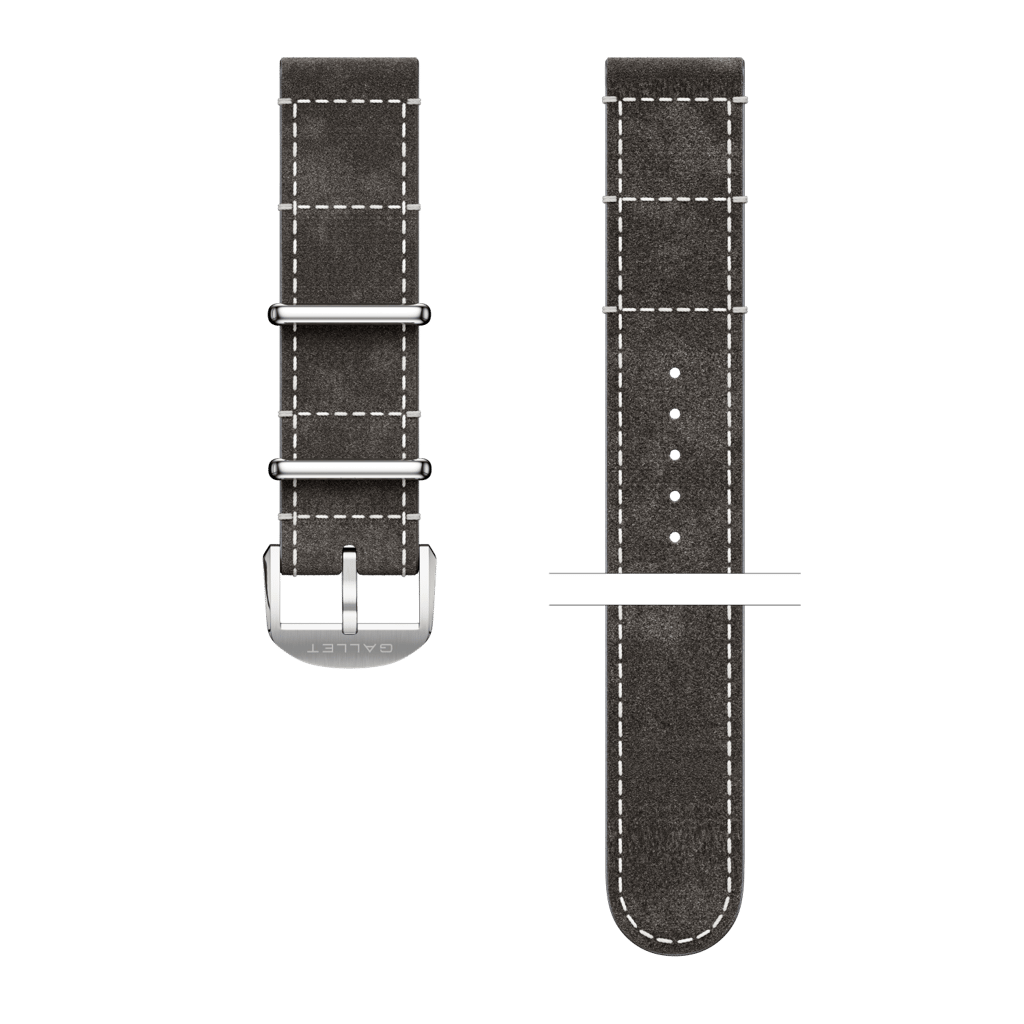 Calfskin leather strap grey