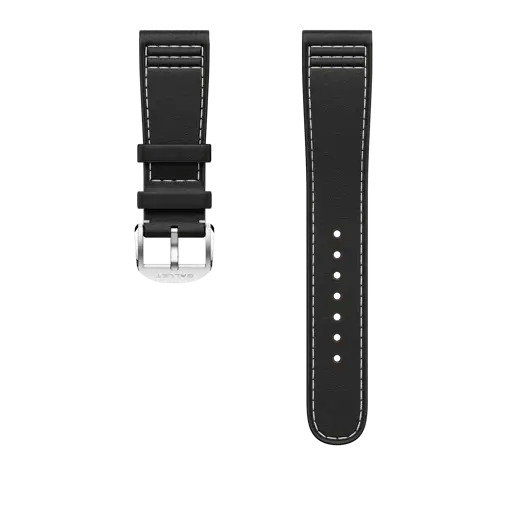 Calfskin leather strap black